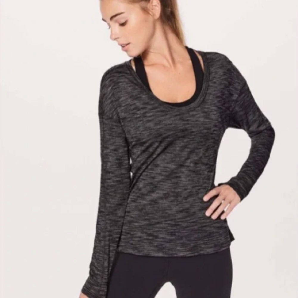 Lululemon Meant To Move Long Sleeve in Tiger Space Grey Black
